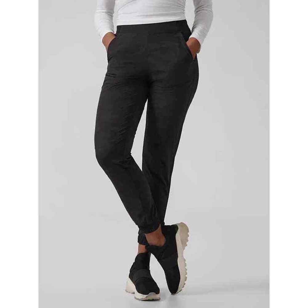 Classic High-Waist Pull-On Jogger Pants - Black